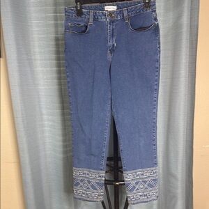 Blue Embroidered Women's Jeans